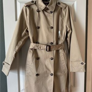 Tommy Hilfiger Double-Breasted Trench Coat in Tan